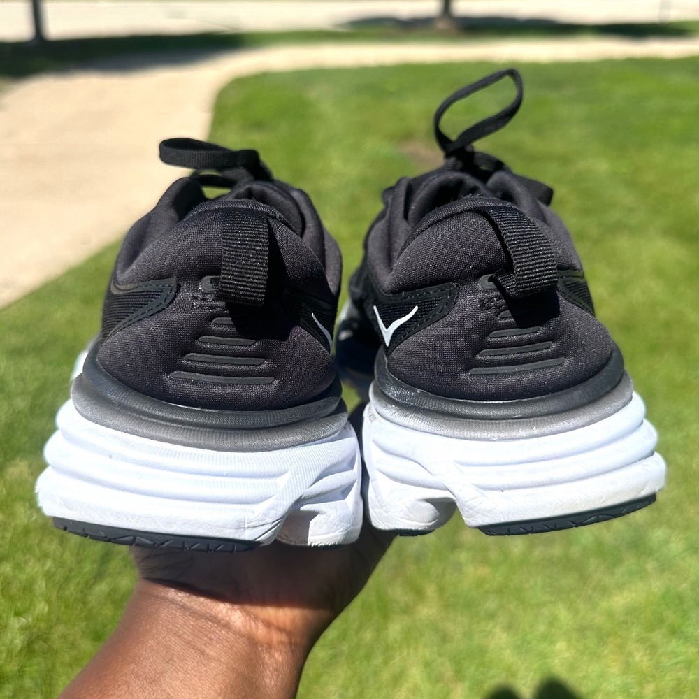 Hoka Bondi 8 Women's Athletic Shoes Size 8 Black White - Picture 5 of 12